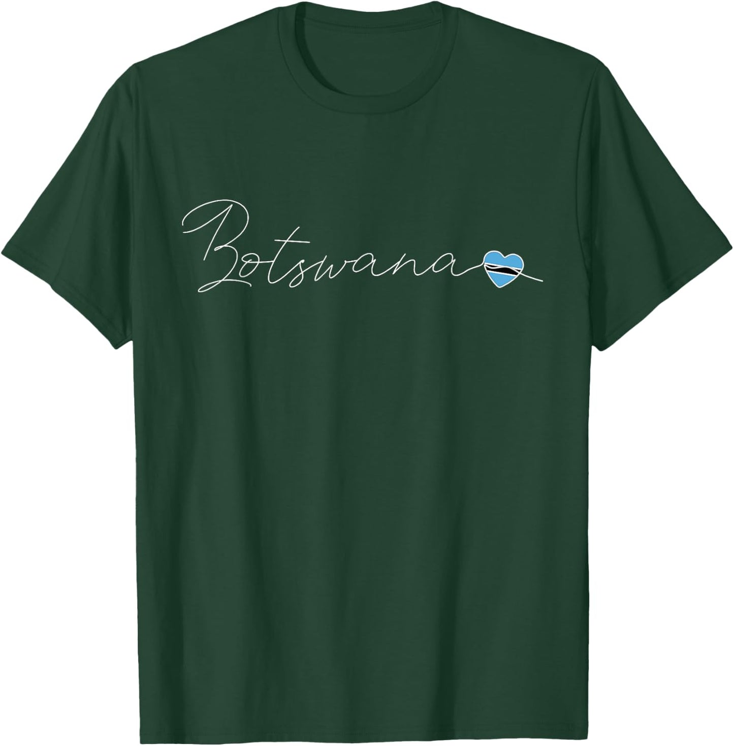 Botswana Love Botswana Flag and Heart on Botswana T-Shirt - T-Shirt | Forest