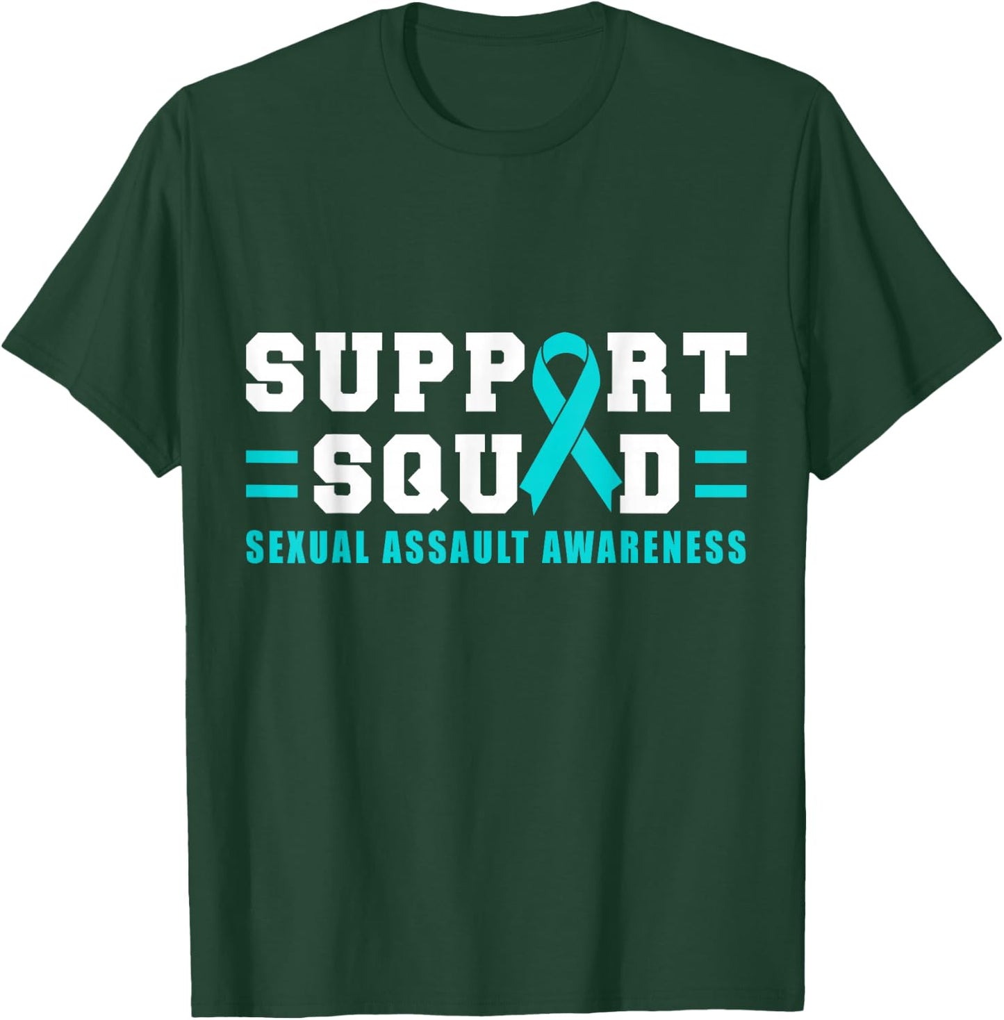 Sexual Assault Support Squad Ribbon T-Shirt - T-Shirt | Forest