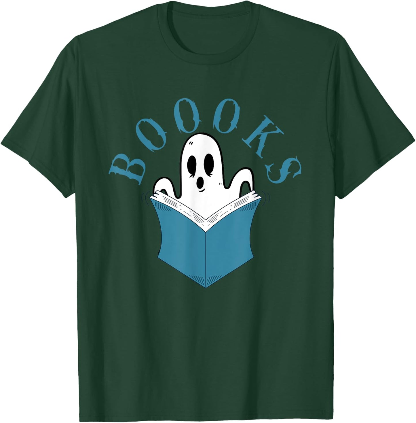 Reading Ghost Boooooks Scary Library Halloween Librarian T-Shirt - T-Shirt | Forest