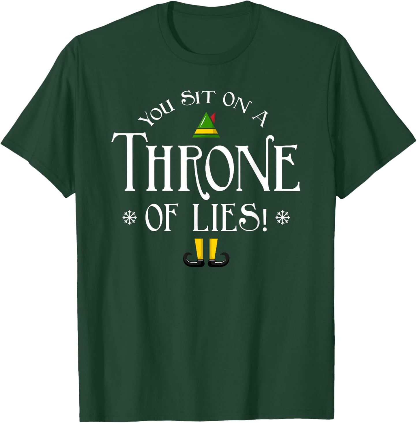 You Sit On A Throne Of Lies! Funny Christmas Fake Santa Gift T-Shirt - T-Shirt | Forest