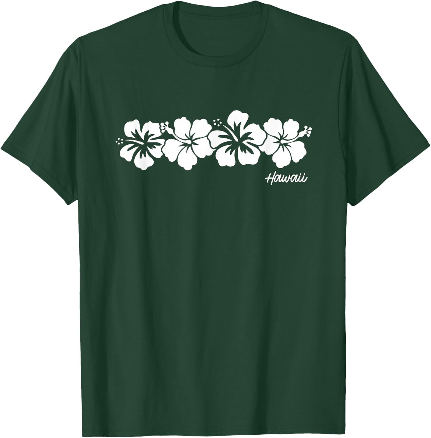 Hawaii Souvenir Hibiscus Flower Hawaiian Girls Boys Graphic T-Shirt - T-Shirt | Forest