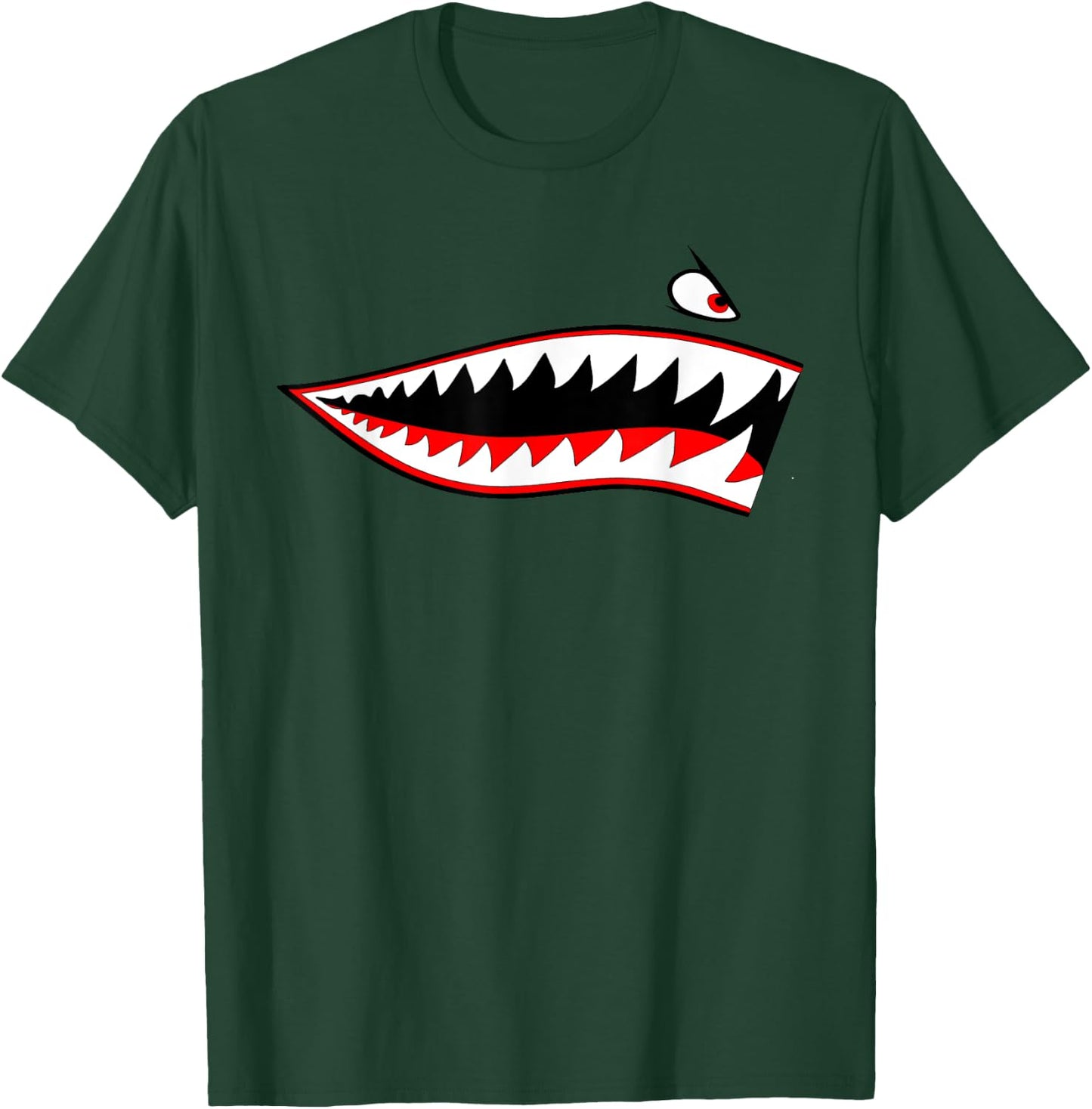 Shark Teeth Nose Art Warhawk P-40 A-10 Warthog War Plane T-Shirt - T-Shirt | Forest