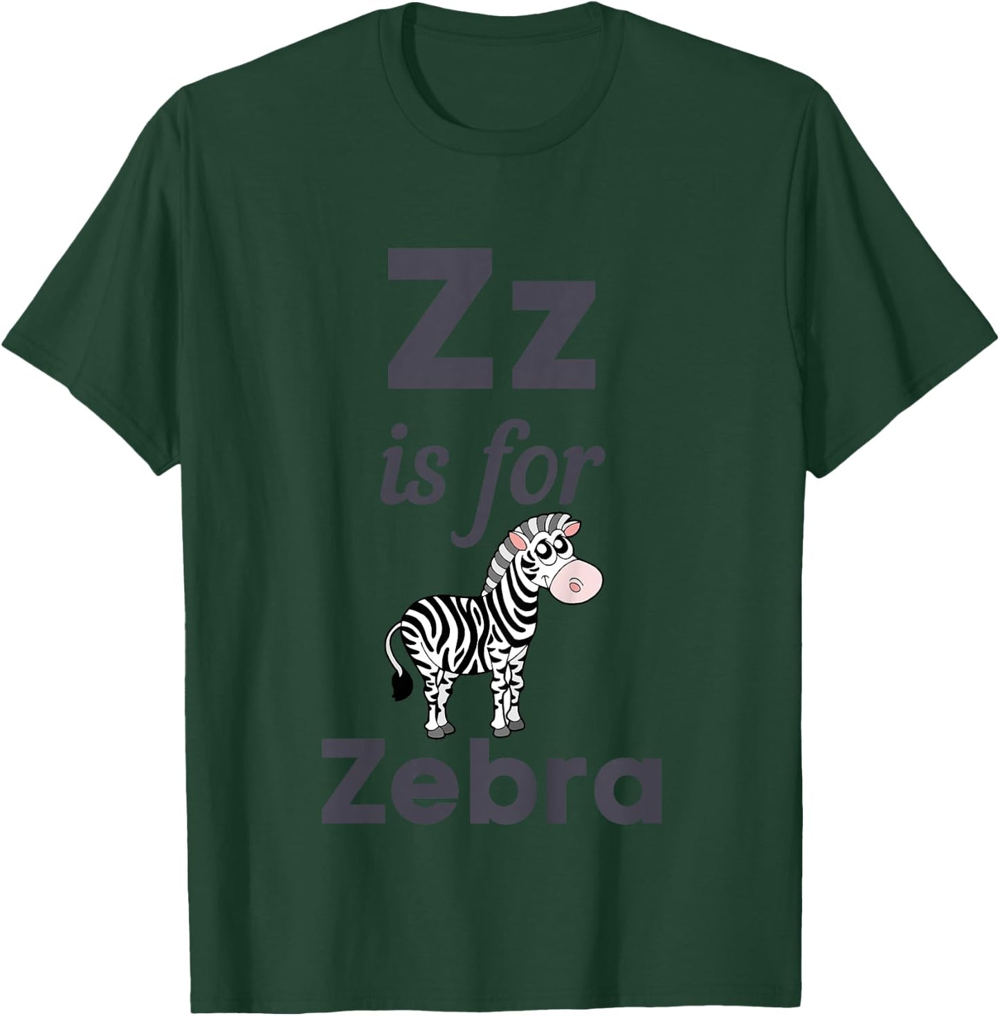 Kids Z is for Zebra Preschool Kindergarten Teacher Student Kid T-Shirt - T-Shirt | Forest