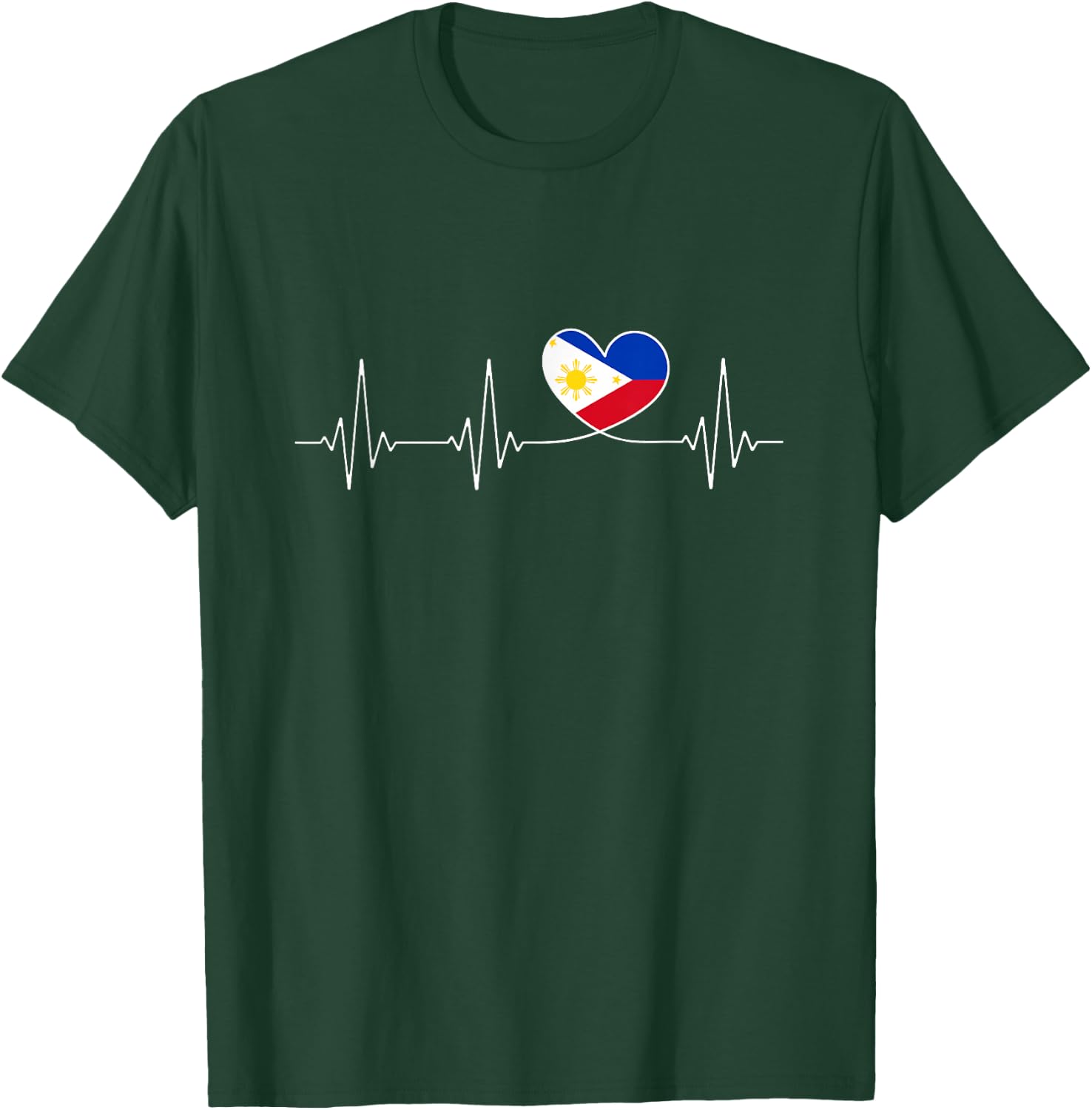 Philippines Love & Filipino Flag with Heart for Philippines T-Shirt - T-Shirt | Forest