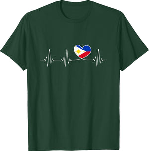 Philippines Love & Filipino Flag with Heart for Philippines T-Shirt - T-Shirt | Forest