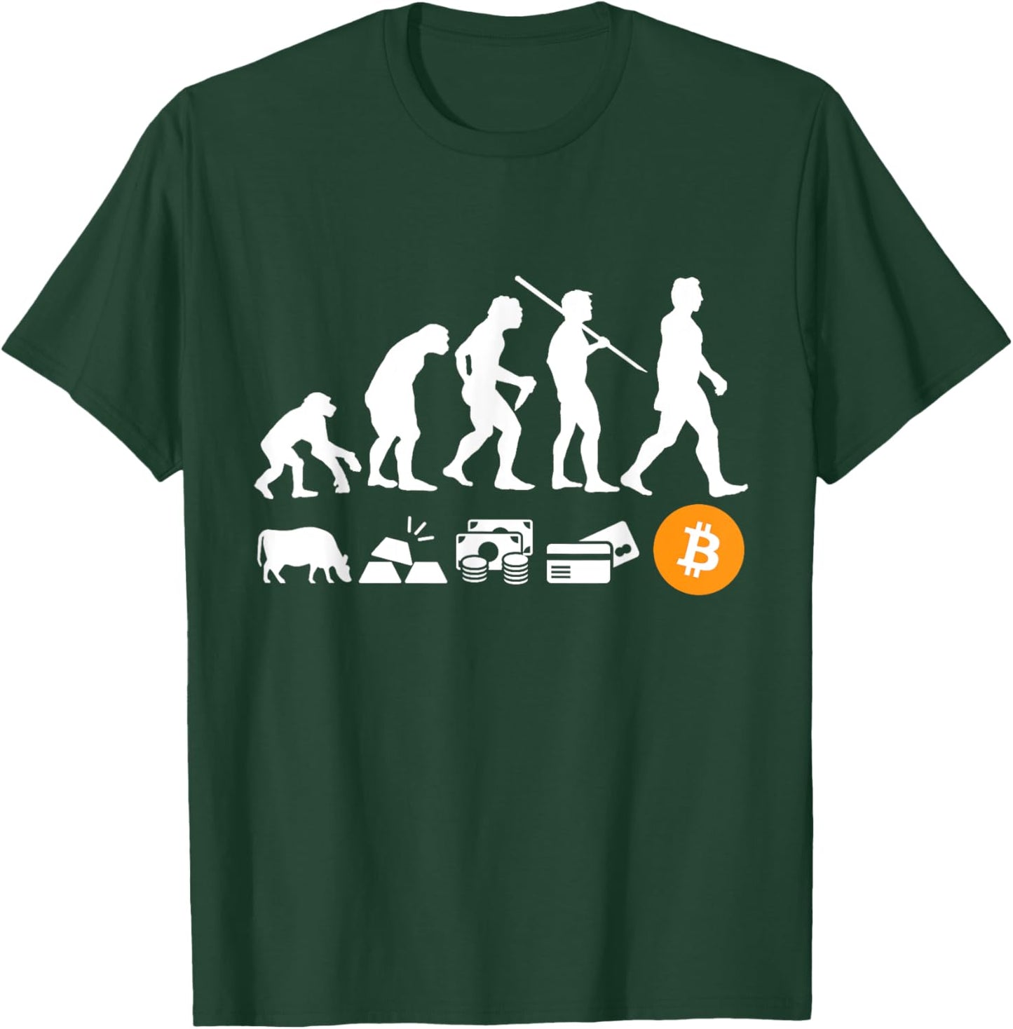 Bitcoin Evolution of Money | A BTC Crypto T-Shirt - T-Shirt | Forest