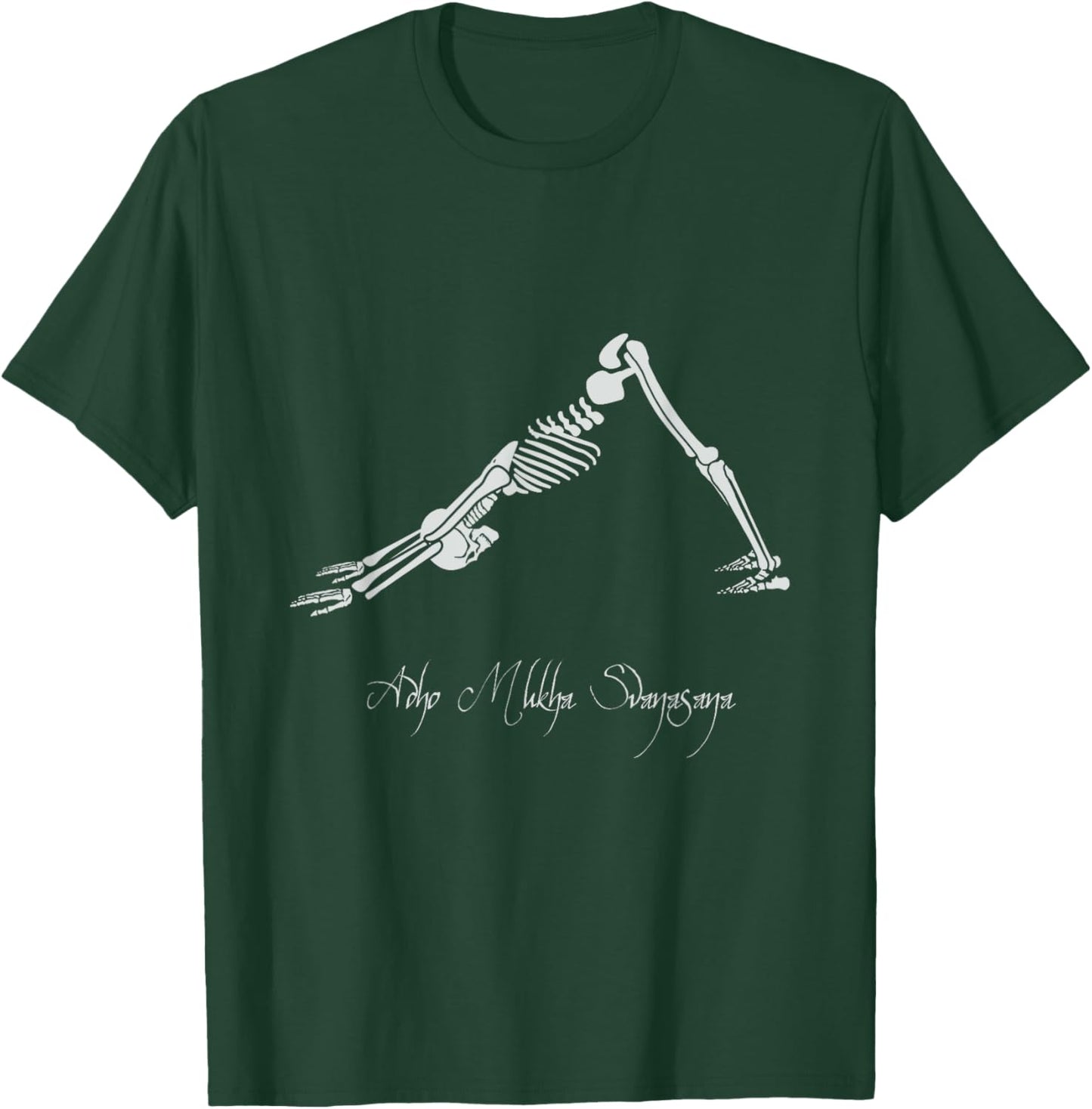 Human Skeleton Make Yoga Downward Facing Dog Pose Svanasana T-Shirt - T-Shirt | Forest