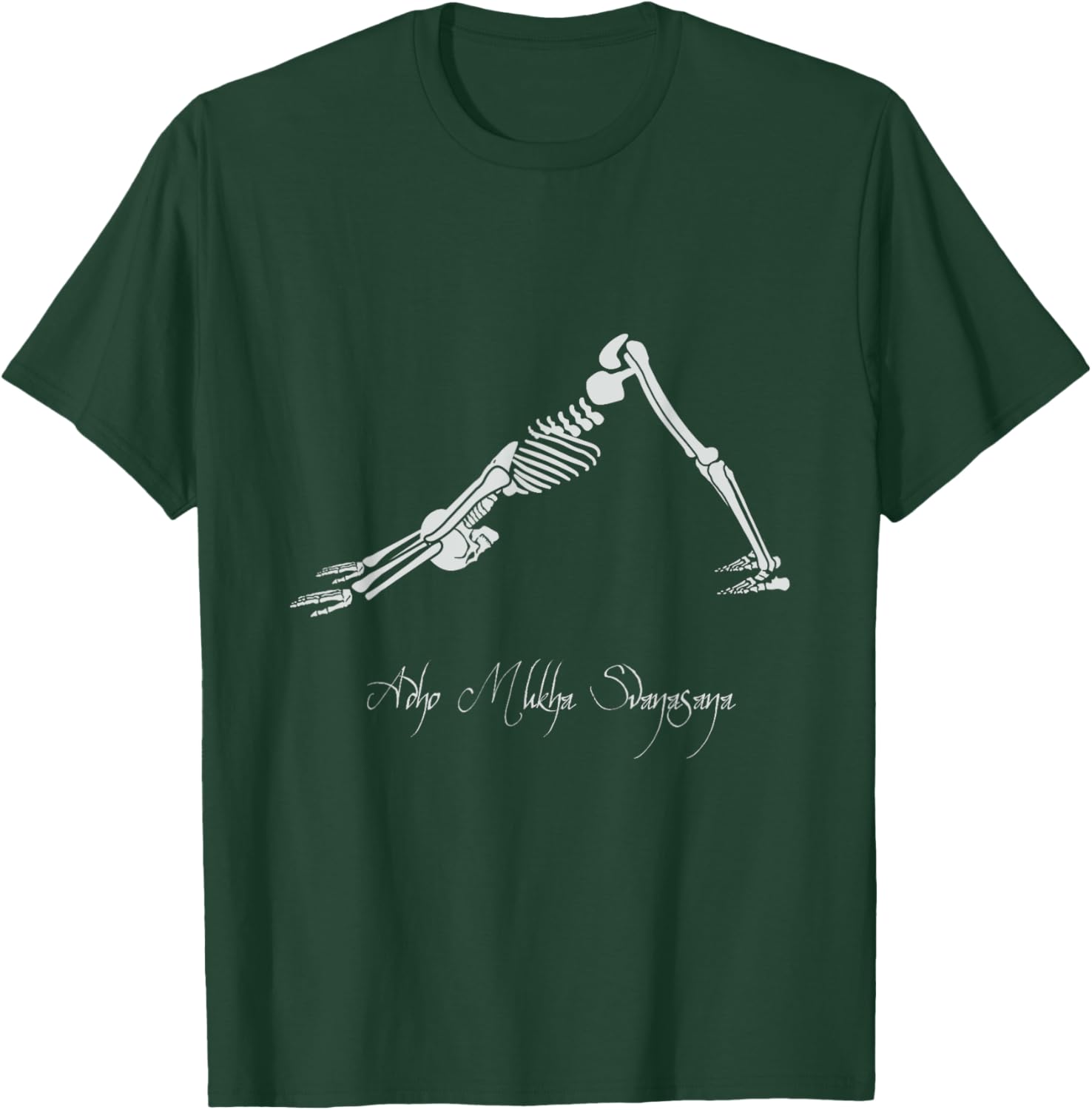 Human Skeleton Make Yoga Downward Facing Dog Pose Svanasana T-Shirt - T-Shirt | Forest