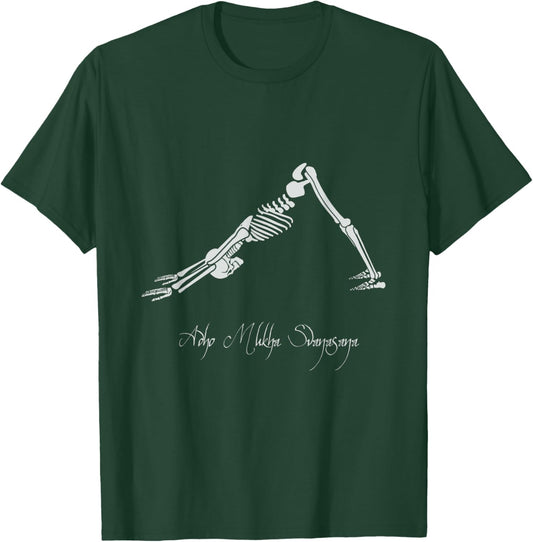 Human Skeleton Make Yoga Downward Facing Dog Pose Svanasana T-Shirt - T-Shirt | Forest
