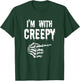 I'm With Creepy Outfit Skeleton Hand Funny Halloween Couple T-Shirt - T-Shirt | Forest