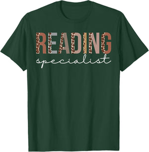 Reading Specialist Leopard Appreciation For Work T-Shirt - T-Shirt | Forest