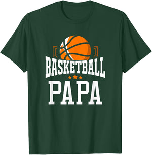 Basketball Papa Team Sports Fan T-Shirt - T-Shirt | Forest