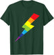 Awesome Rainbow Lightning Bolt Print T-Shirt - T-Shirt | Forest
