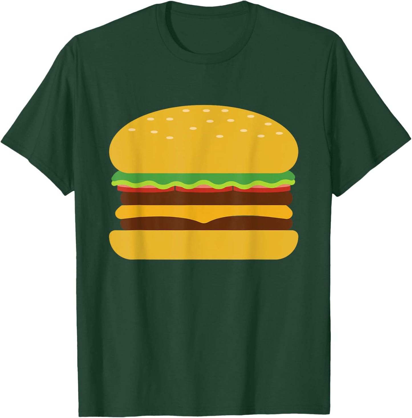 Cool Hamburger Art Men Women Minimalist Burger Cheeseburger T-Shirt - T-Shirt | Forest