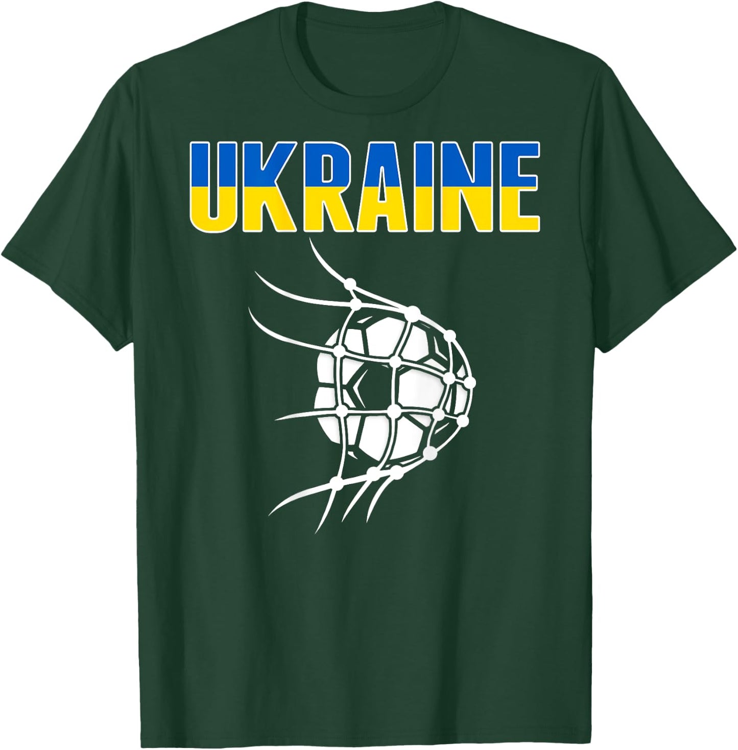 Ukraine Soccer Fans Jersey - Ukrainian Flag Football In Net T-Shirt - T-Shirt | Forest
