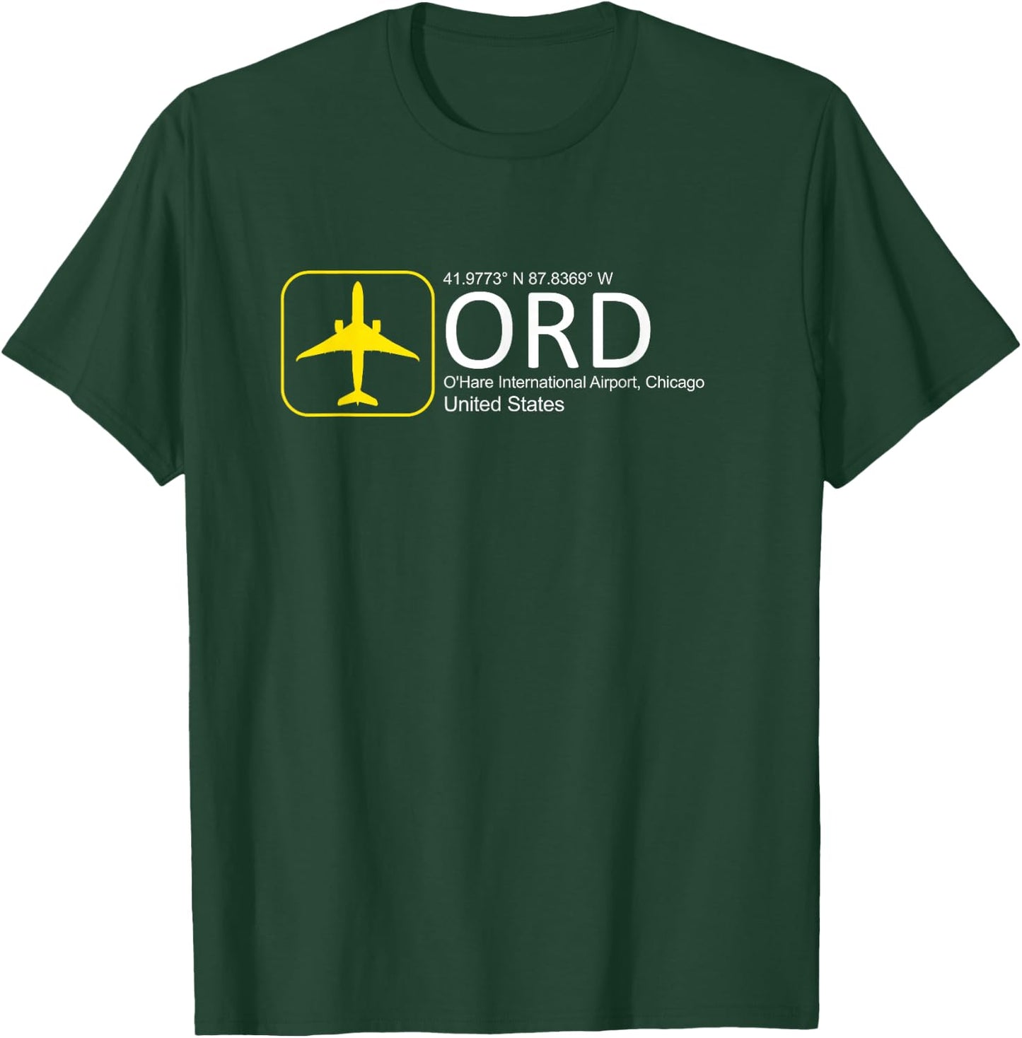 Chicago O'Hare Illinois Airport Jersey ORD Flight Crew T-Shirt - T-Shirt | Forest