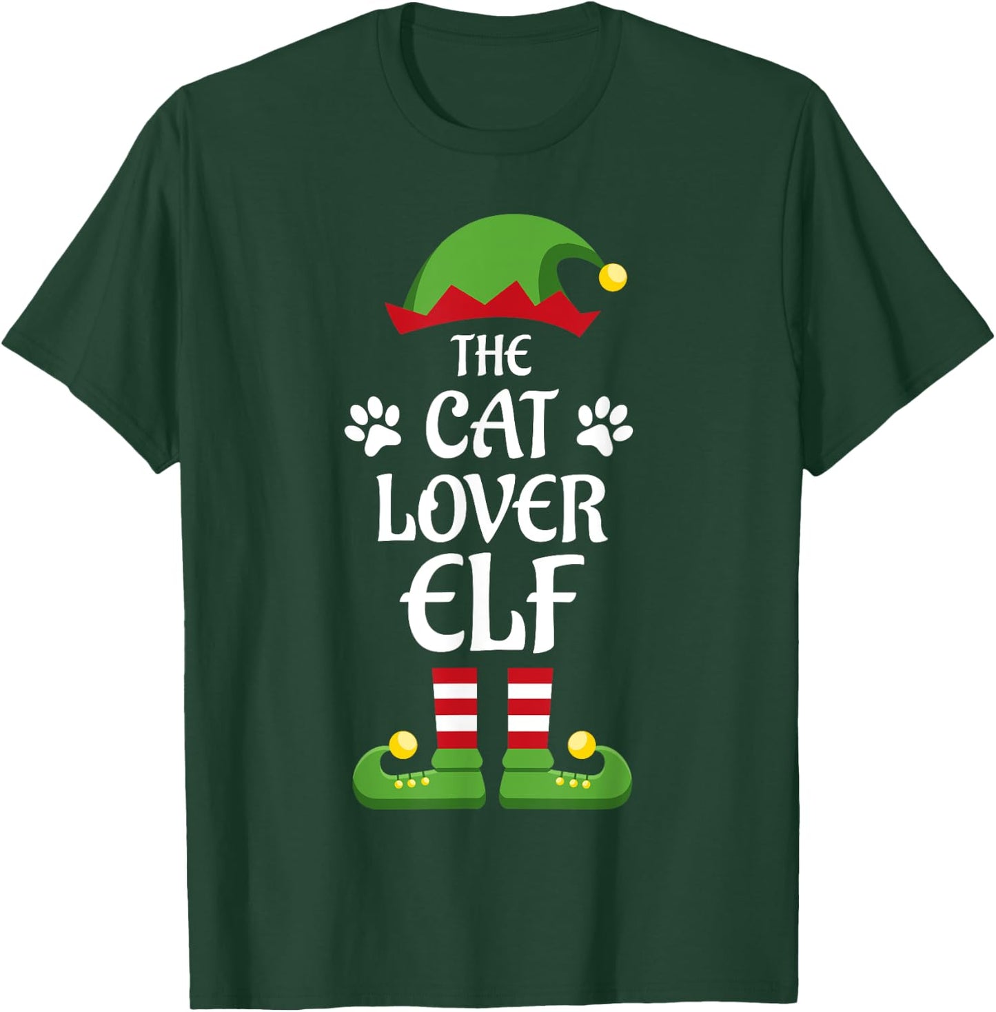 Cat Lover Elf Family Matching Group Christmas T-Shirt - T-Shirt | Forest