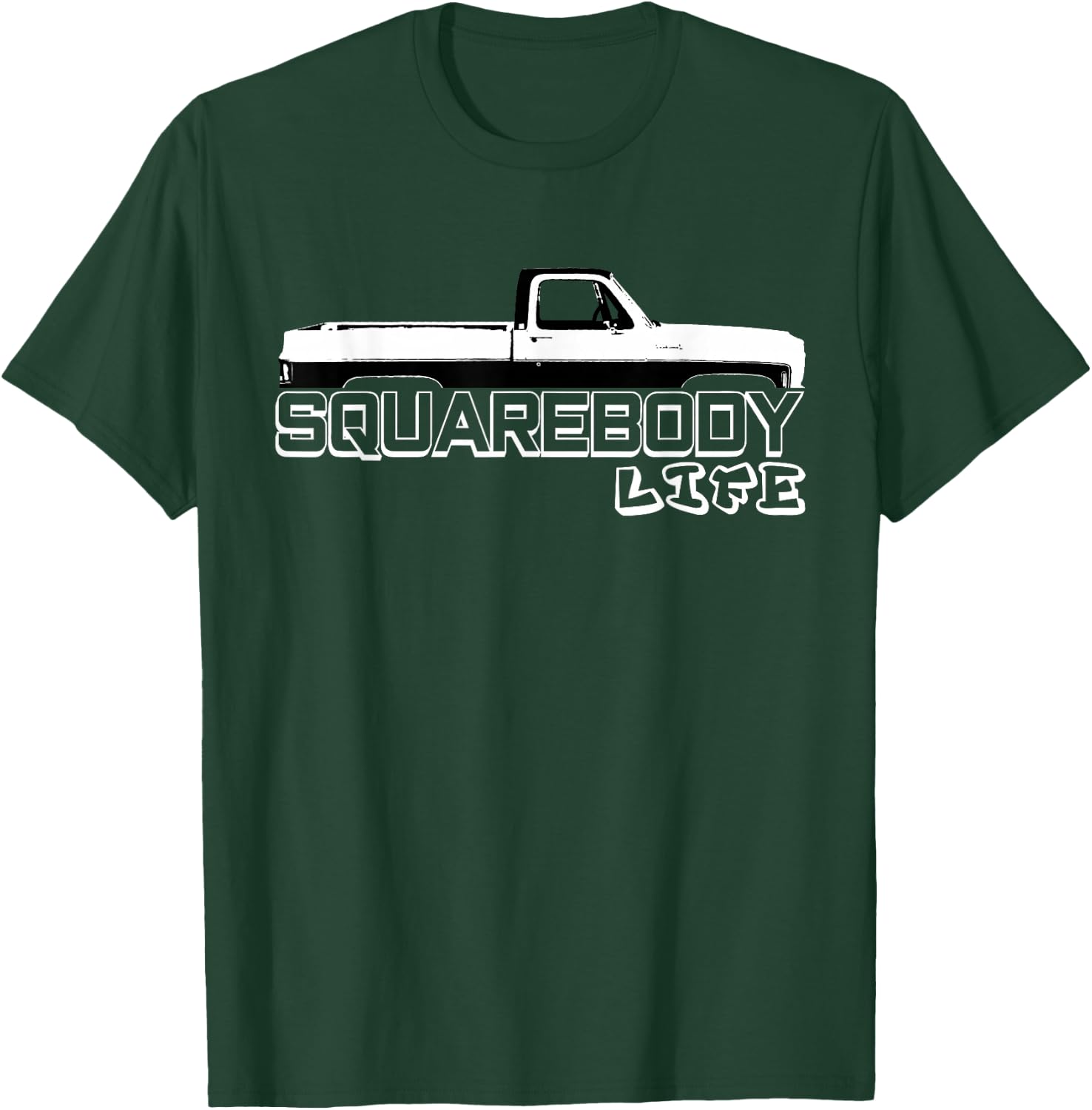 Squarebody Life Square Body Pickup Truck Short Bed Trucks T-Shirt - T-Shirt | Forest