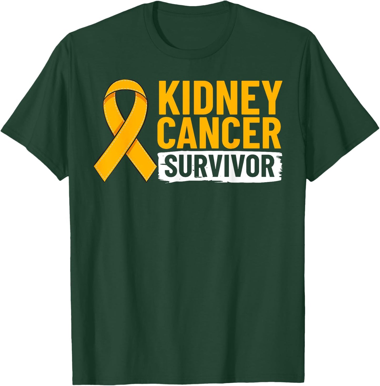 Kidney Cancer Orange Ribbon Awareness Survivor T-Shirt - T-Shirt | Forest