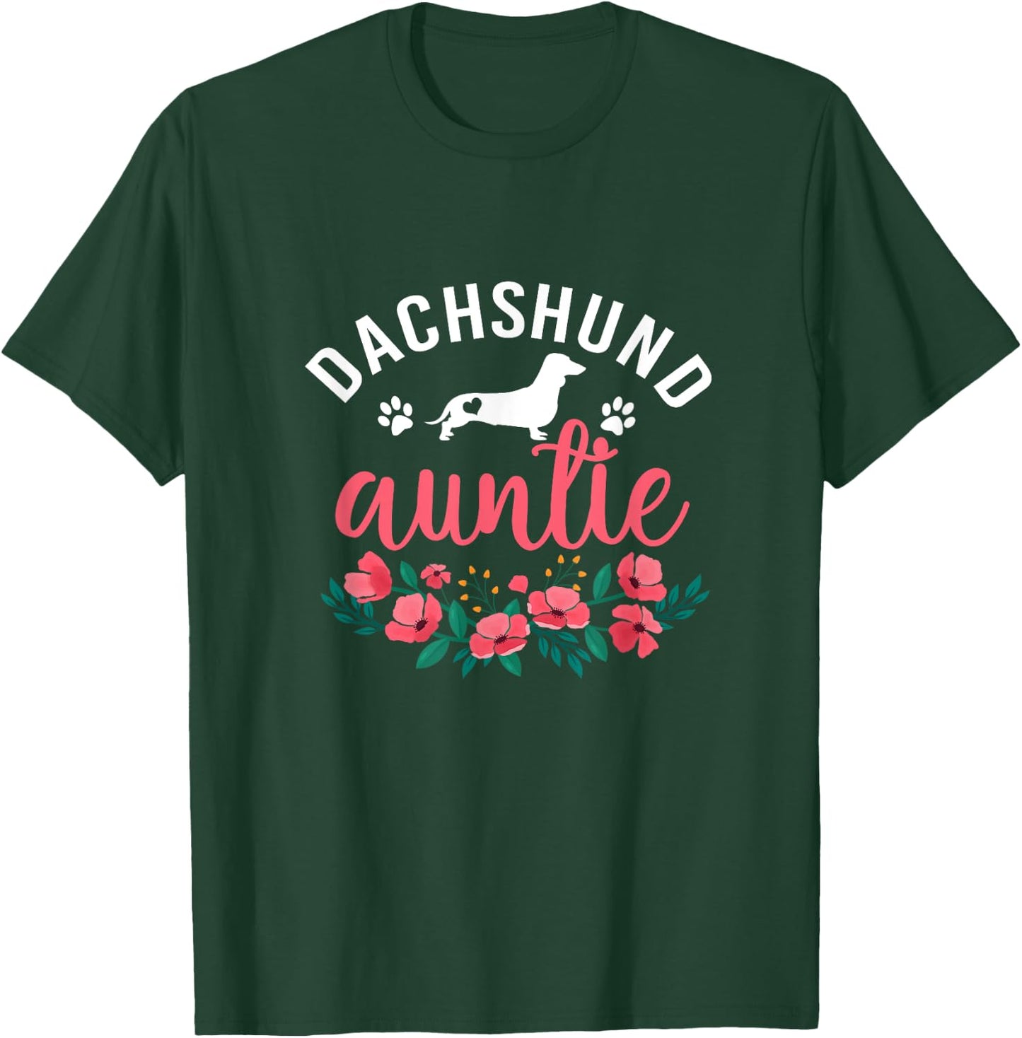 Dachshund Auntie Dog Gifts Women Aunt Dog Lover Christmas T-Shirt - T-Shirt | Forest
