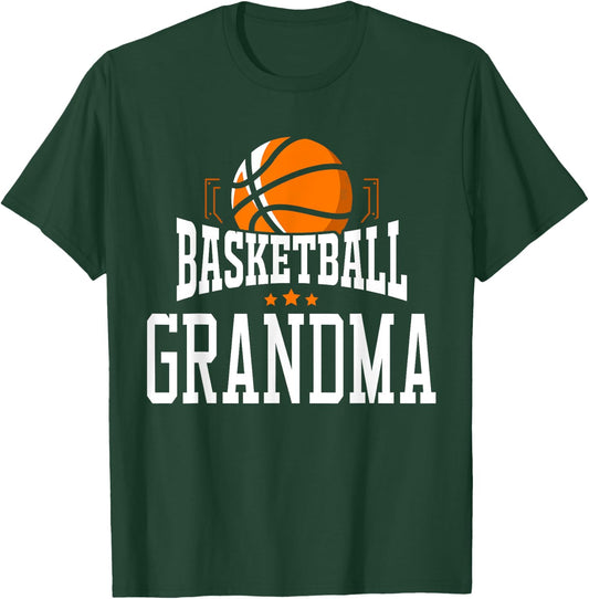 Basketball Grandma Team Sports Fan T-Shirt - T-Shirt | Forest