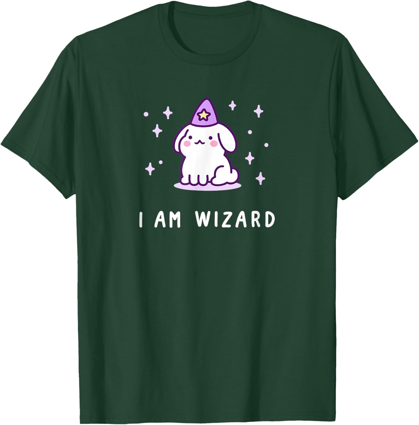 Cute Kawaii Bunny Wizard, I Am Wizard T-Shirt - T-Shirt | Forest
