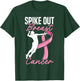 Spike Out Breast Cancer Volleyball Breast Cancer Awareness T-Shirt - T-Shirt | Forest