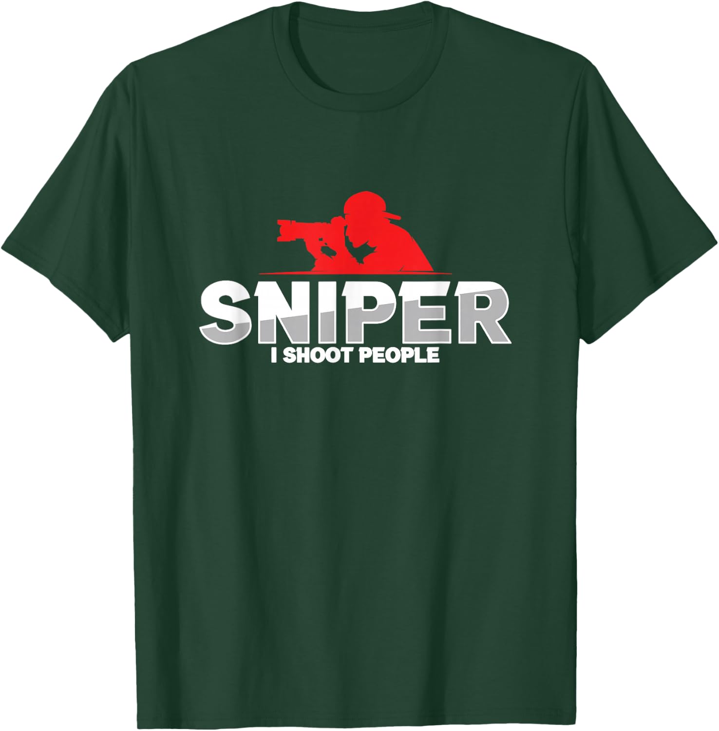 Sniper Photographer Photography Photojournalist Cameraman T-Shirt - T-Shirt | Forest