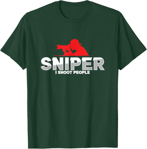 Sniper Photographer Photography Photojournalist Cameraman T-Shirt - T-Shirt | Forest
