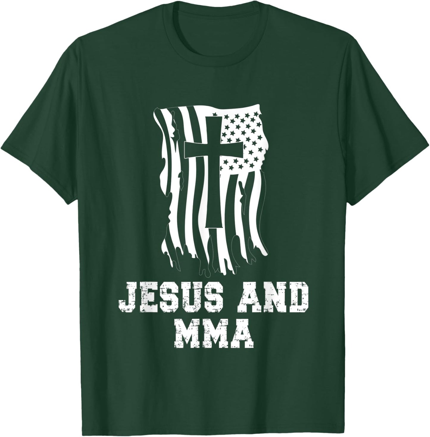Jesus And MMA Beginner Design for Christian Martial Arts Fan T-Shirt - T-Shirt | Forest