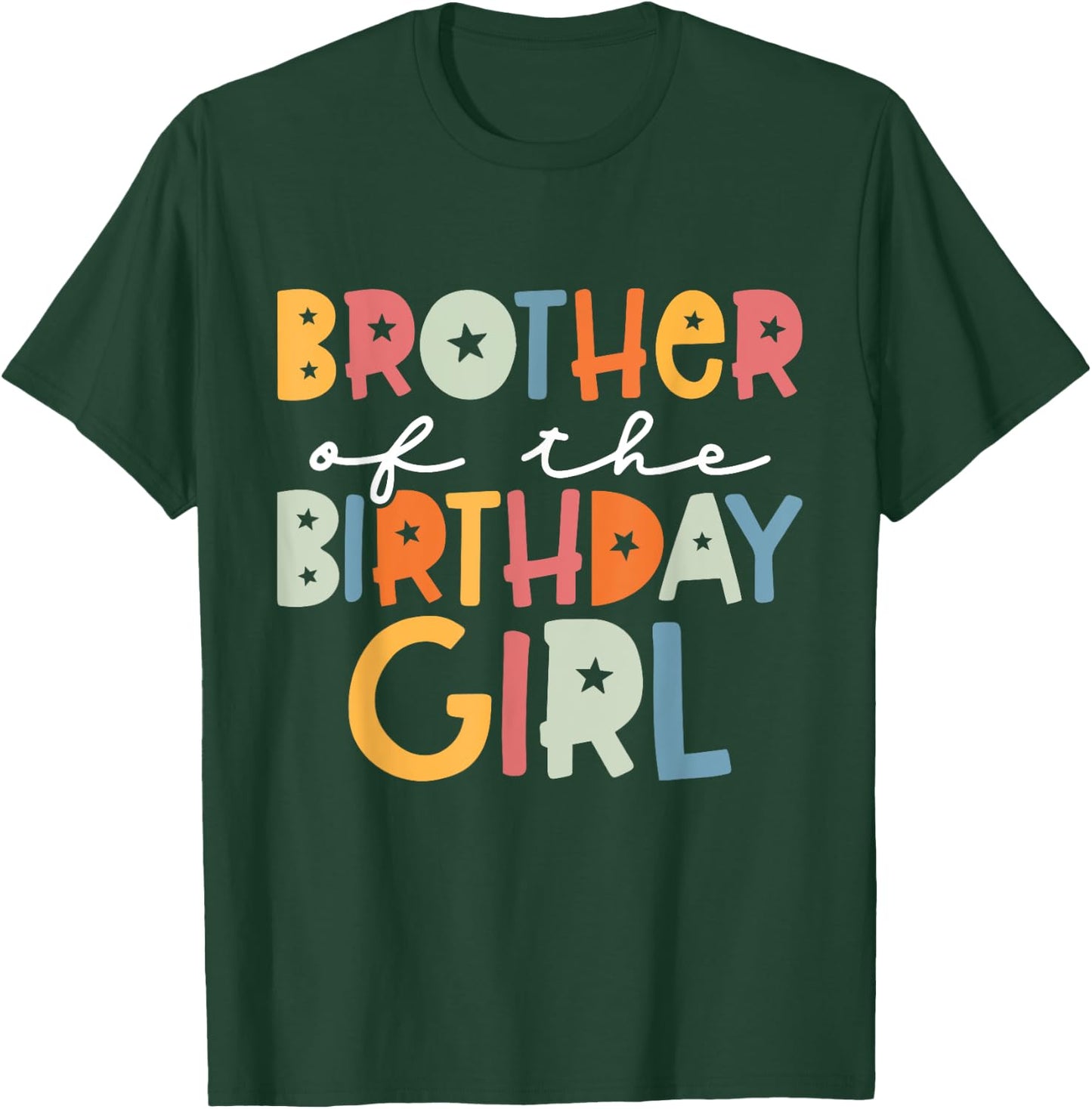 Cute Big Brother Girl Bday Brother Of The Birthday Girl Kids T-Shirt - T-Shirt | Forest