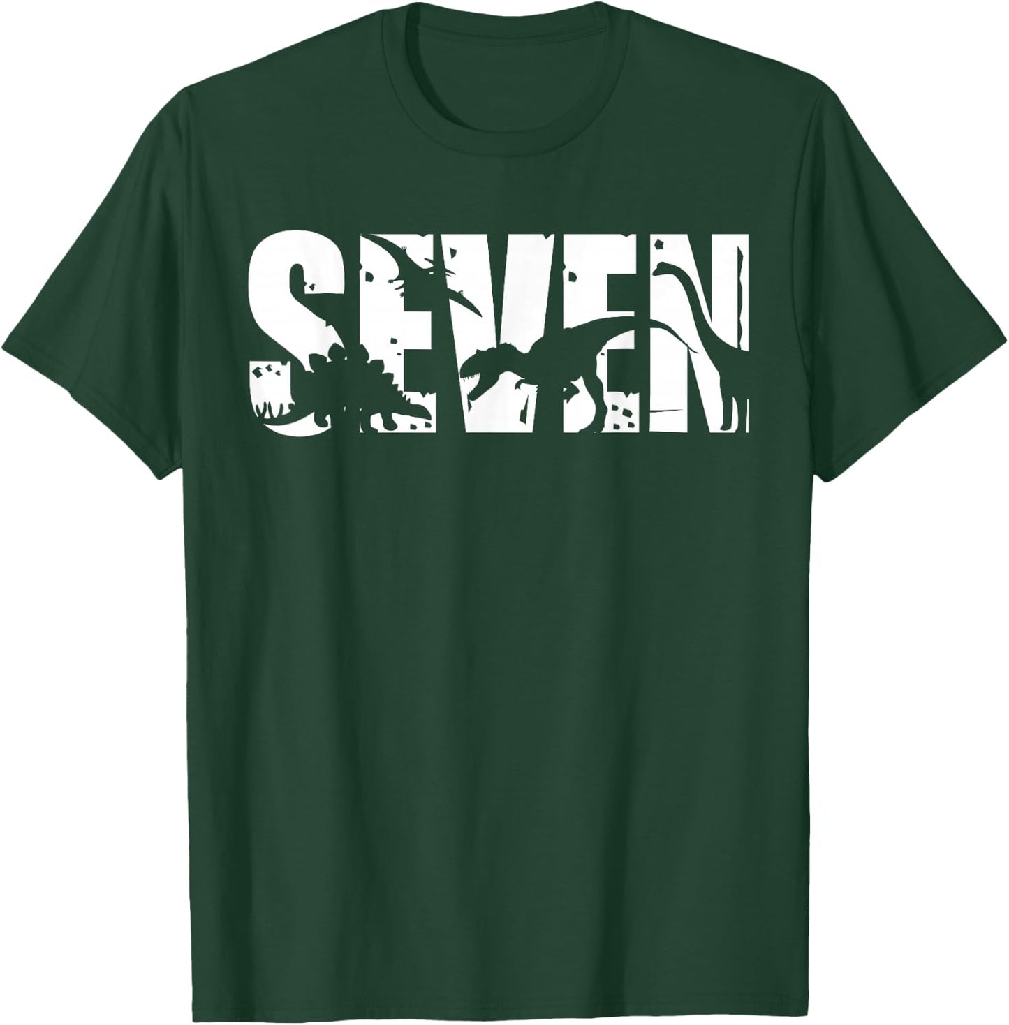 7 Years Old Birthday Boy Dinosaur T-Rex Gift, 7th BDay T-Shirt - T-Shirt | Forest