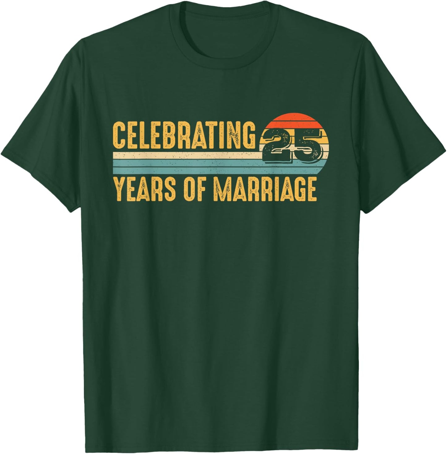25th Anniversary 25 Years Couple 25th Wedding Anniversary T-Shirt - T-Shirt | Forest