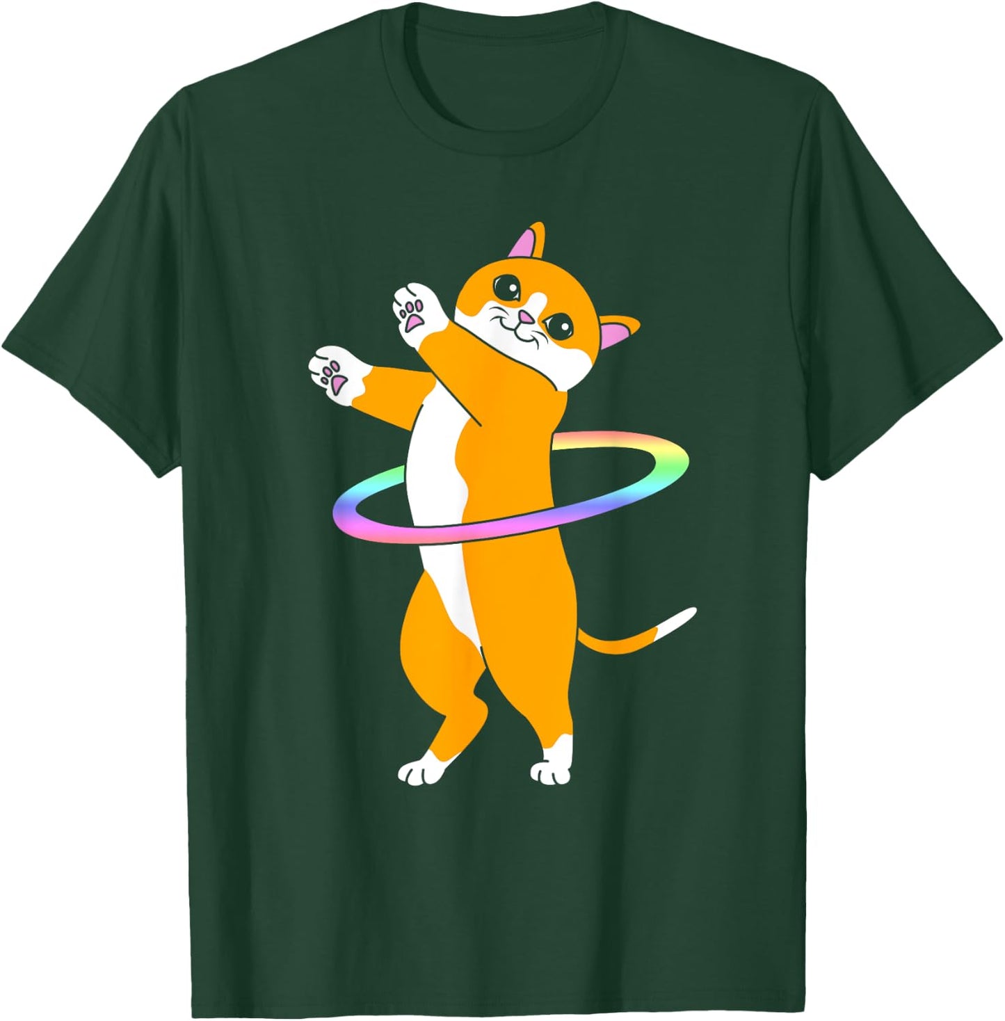 Cute Dancer Hula Hooper Cat Hula Hoop T-Shirt - T-Shirt | Forest