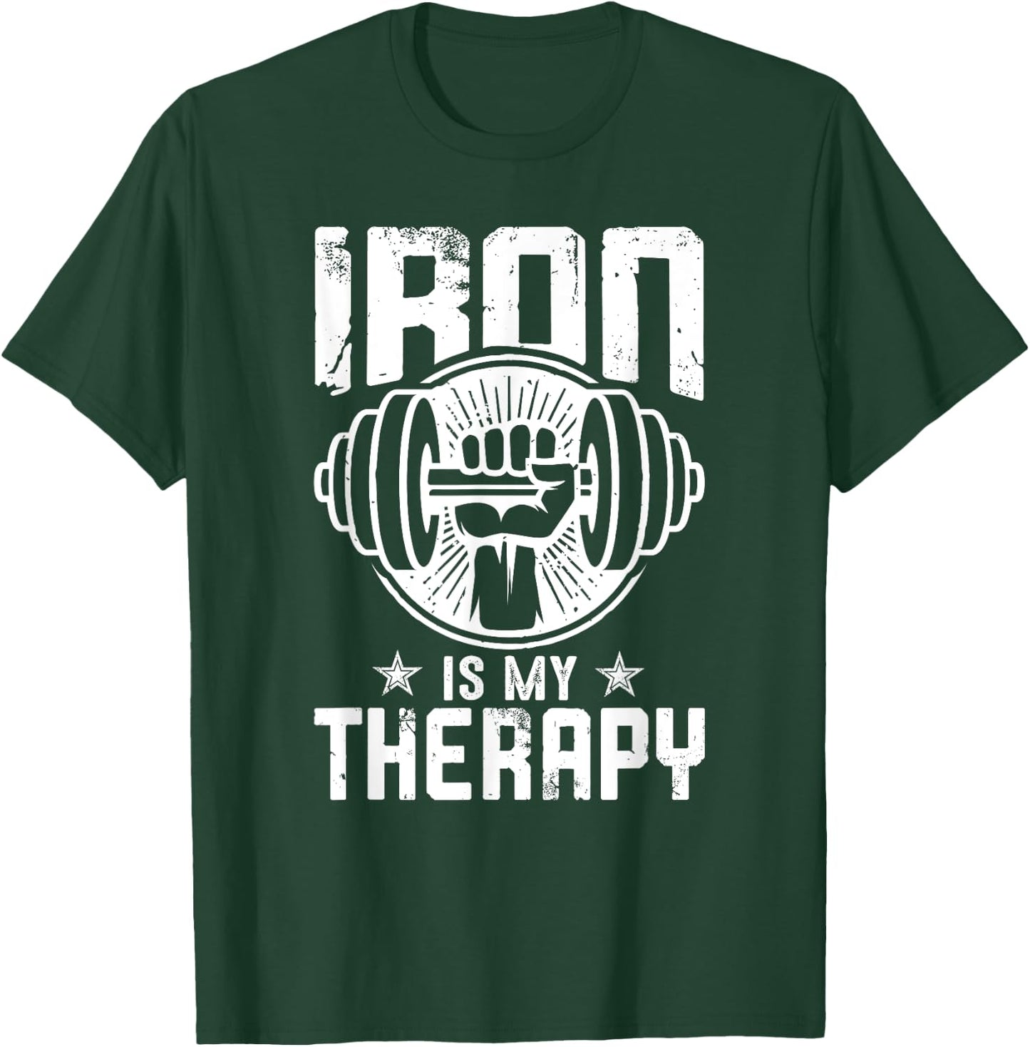 Iron Is My Therapy Gym Motivational T-Shirt - T-Shirt | Forest