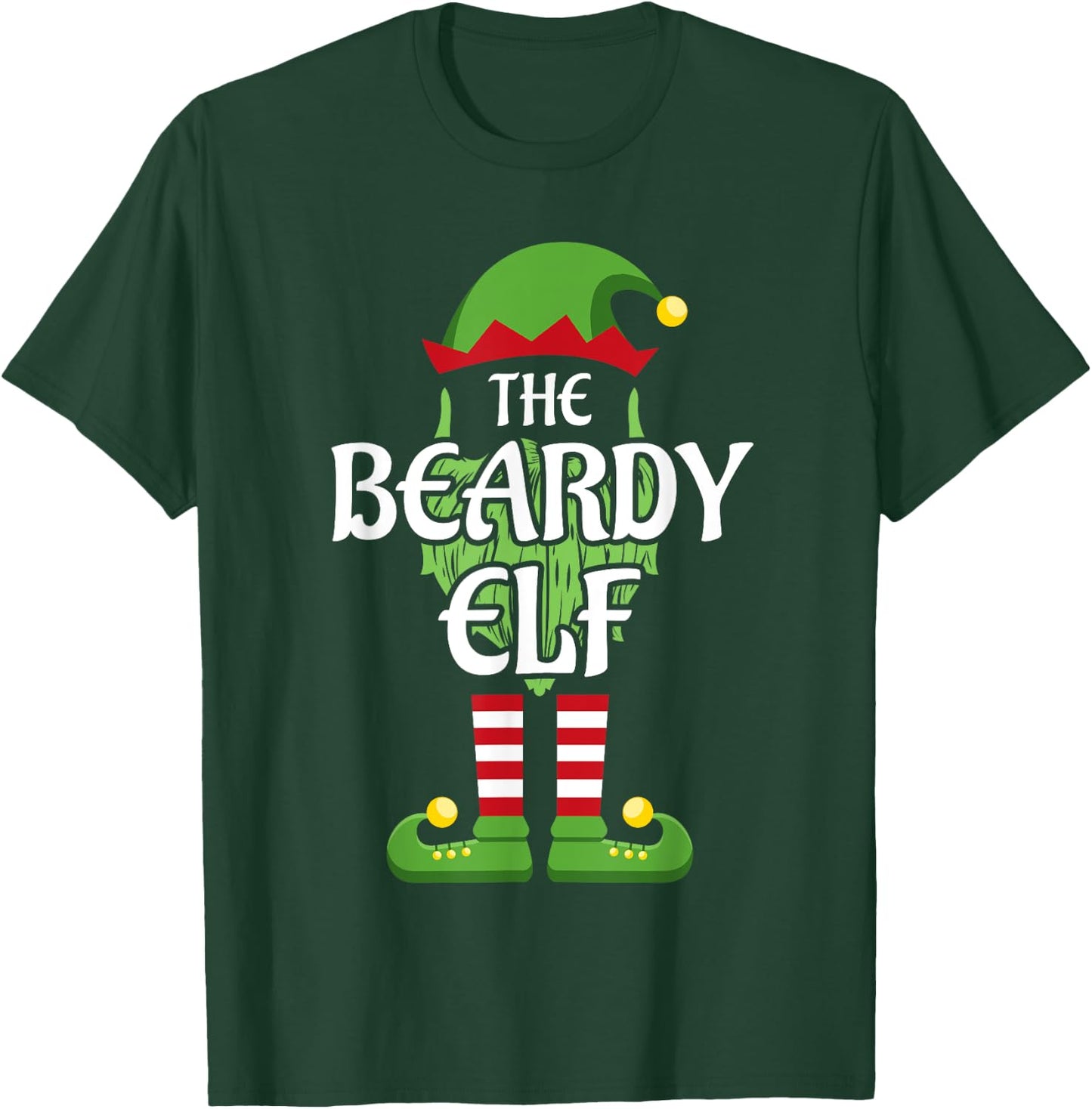 Beardy Elf Family Matching Group Christmas T-Shirt - T-Shirt | Forest