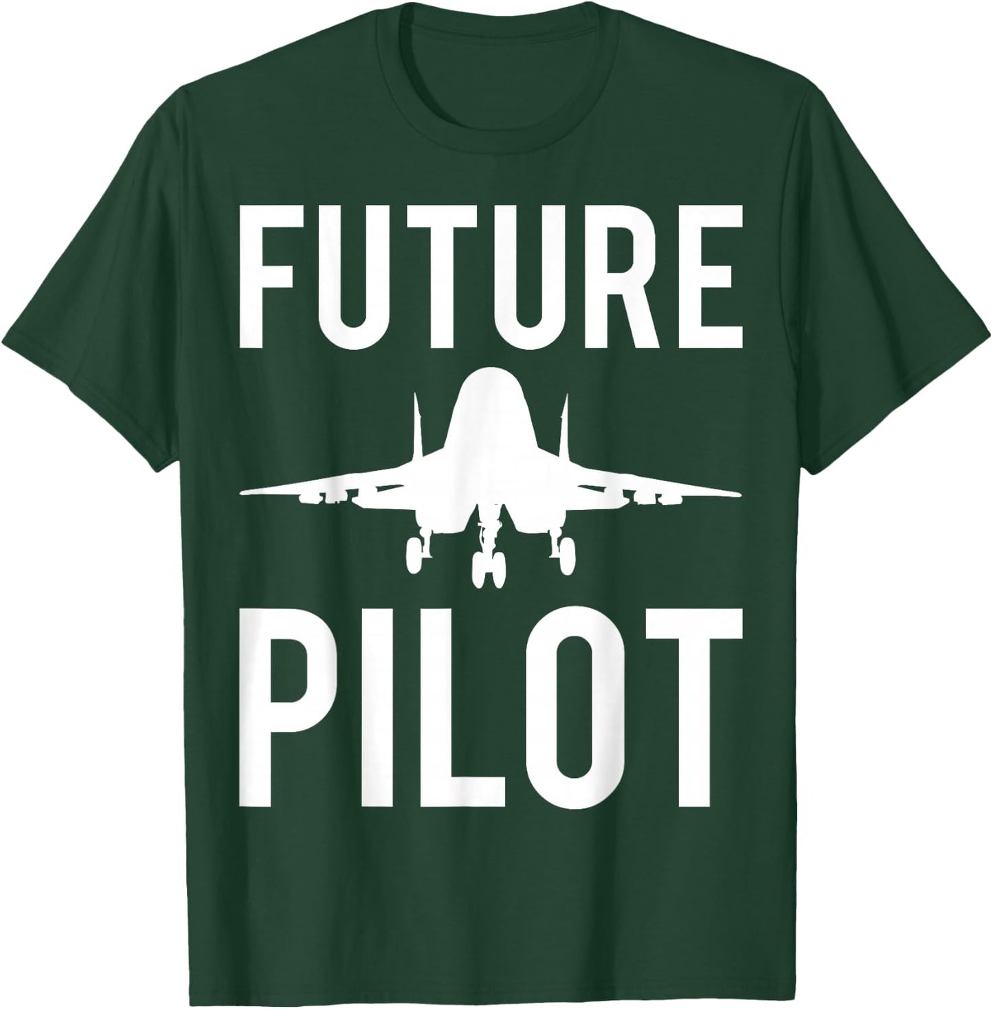 Future Pilot Gift Boys Girls Flight School T-Shirt - T-Shirt | Forest