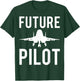 Future Pilot Gift Boys Girls Flight School T-Shirt - T-Shirt | Forest