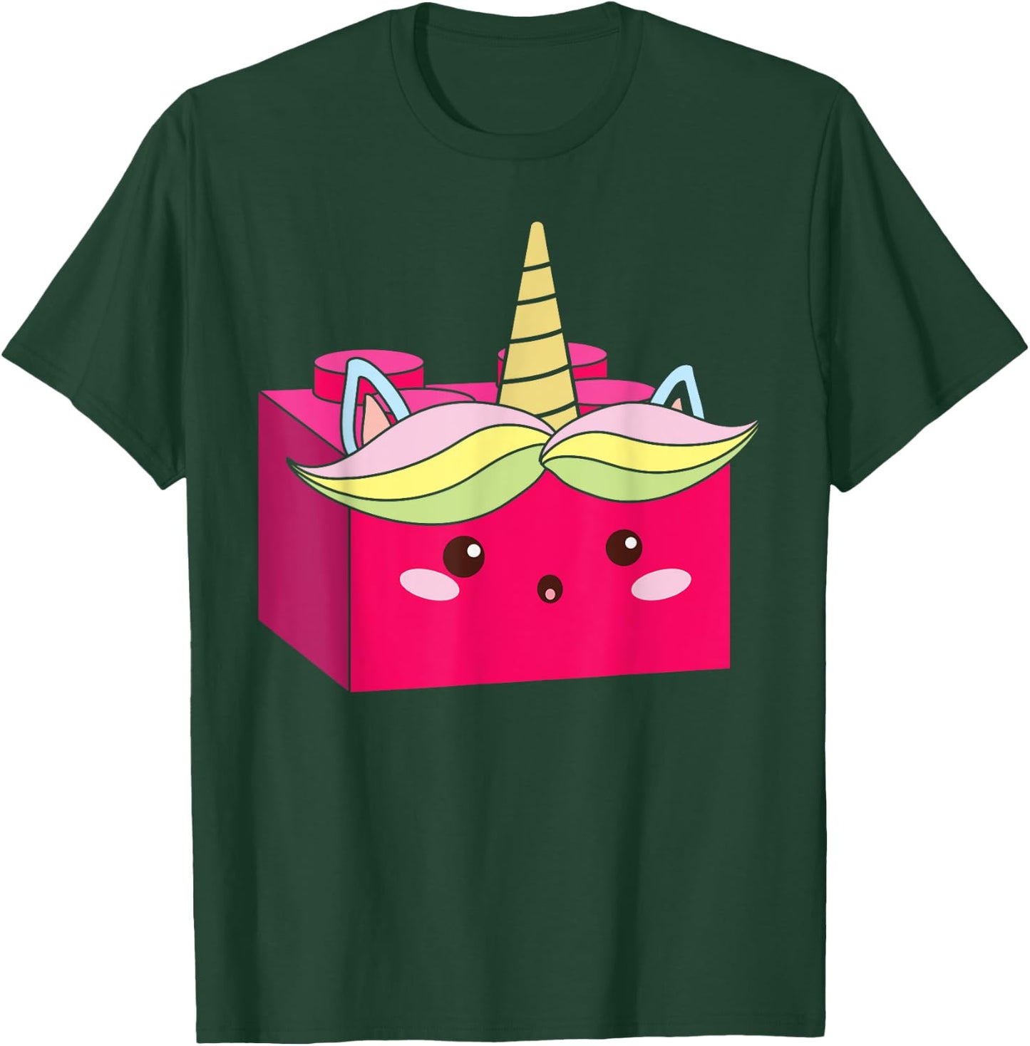 Unicorn Lover Master Builder Bricks Building Blocks T-Shirt - T-Shirt | Forest