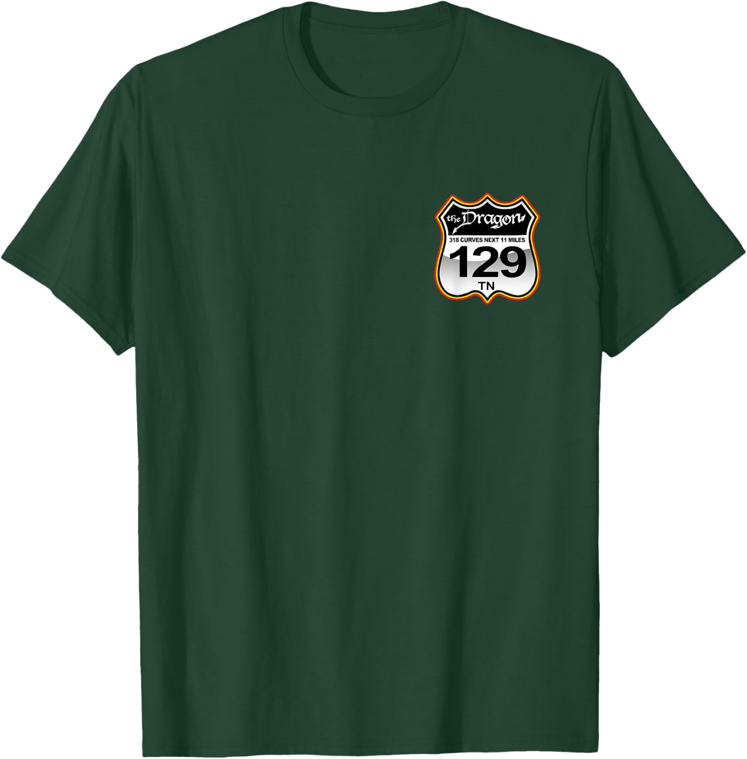The Dragon US 129 318 Curves 11 Miles Design T-Shirt - T-Shirt | Forest