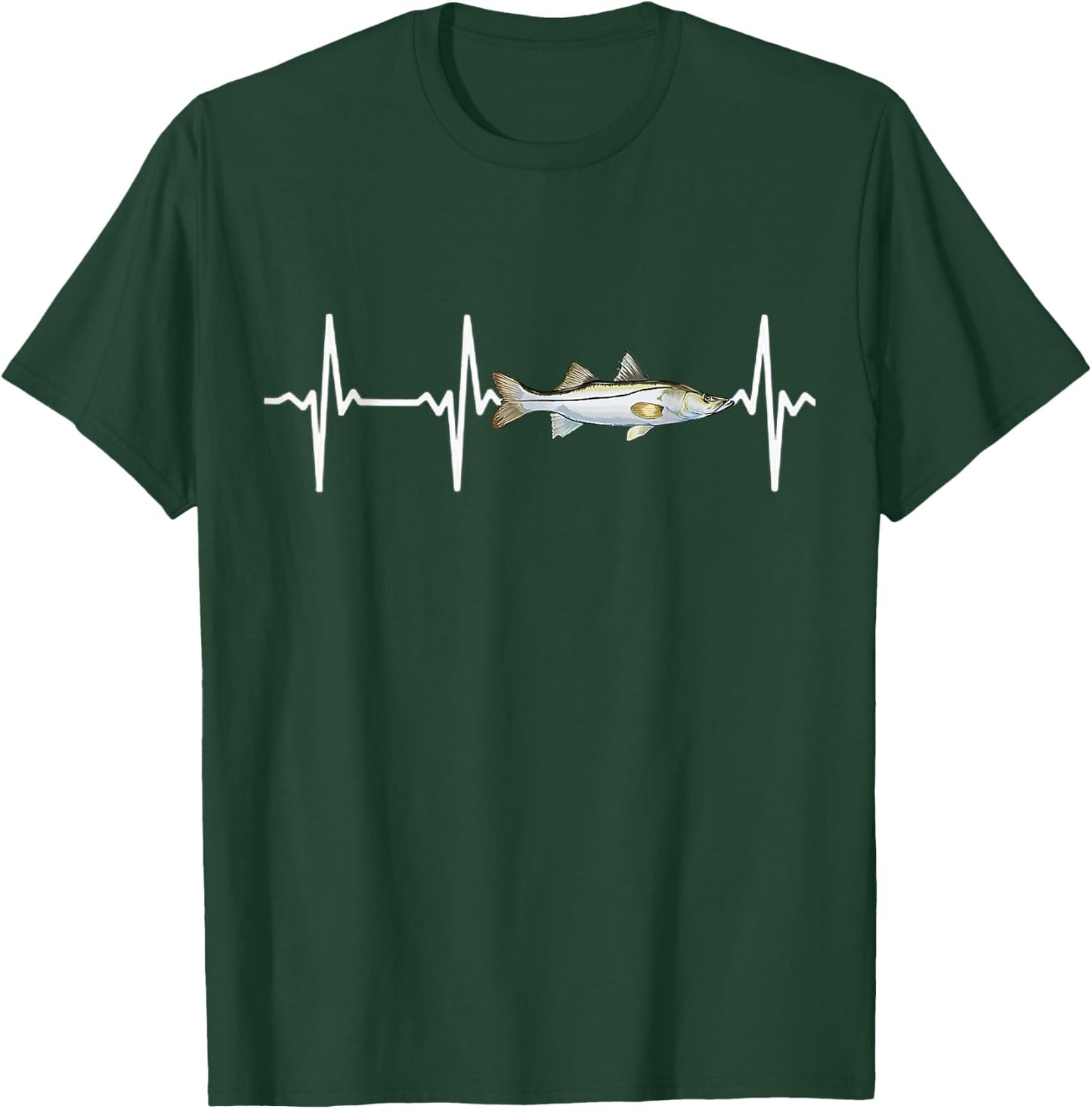 Snook Heartbeat For Saltwater Fish Fishing Lovers T-Shirt - T-Shirt | Forest
