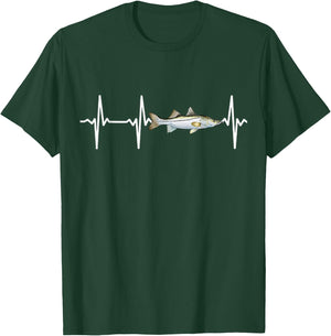 Snook Heartbeat For Saltwater Fish Fishing Lovers T-Shirt - T-Shirt | Forest