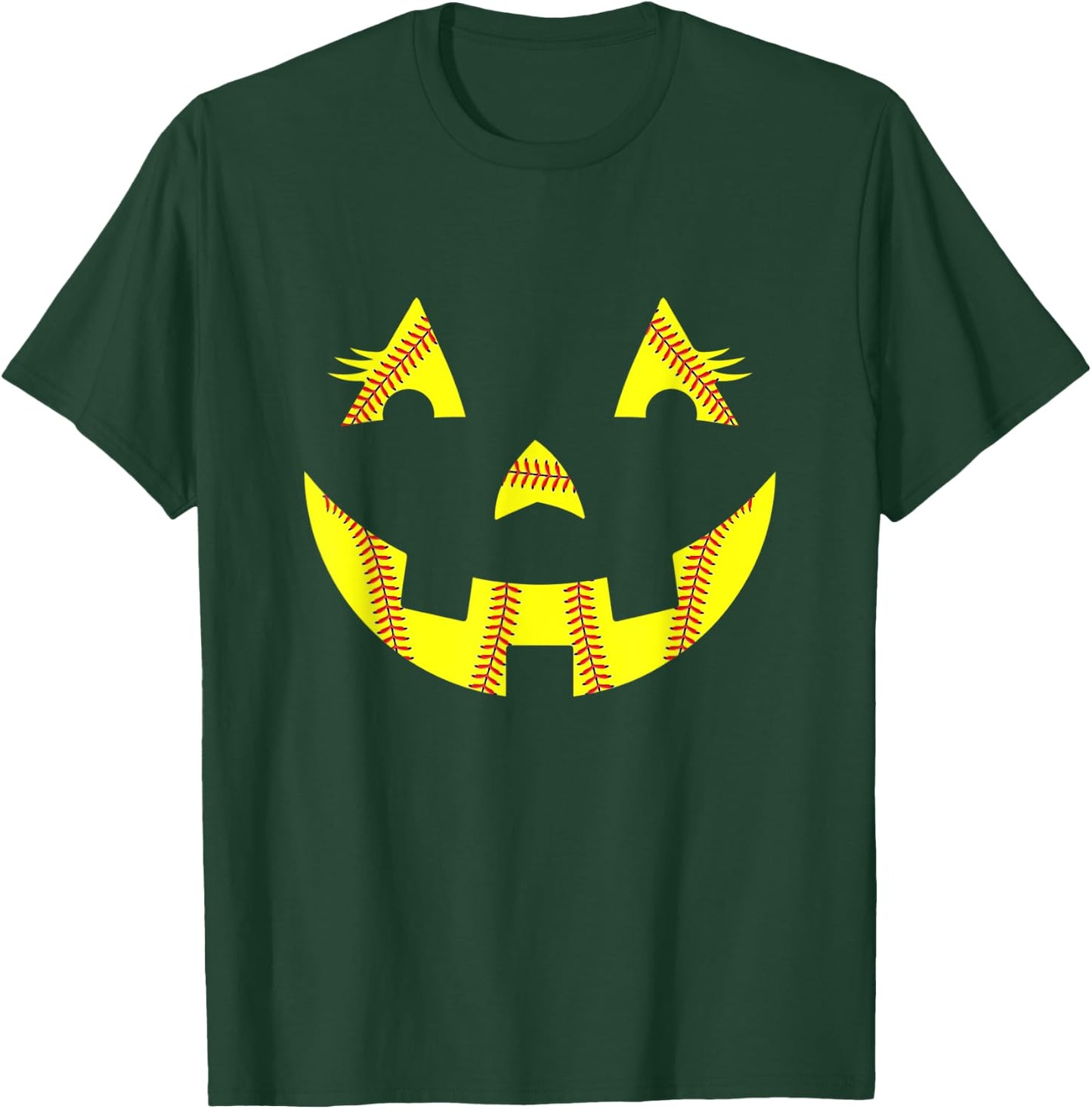 Jack O Lantern Softball Halloween Costume Mom Women Girls T-Shirt - T-Shirt | Forest