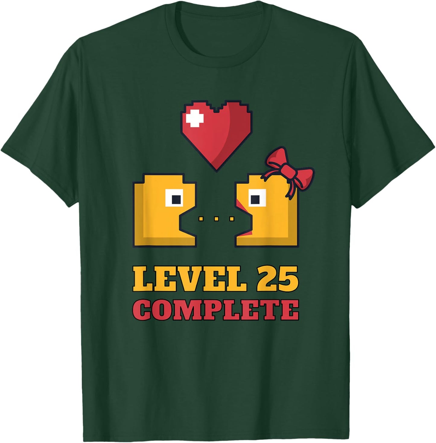 Funny Gamers Level 25 Complete 25th Wedding Anniversary T-Shirt - T-Shirt | Forest