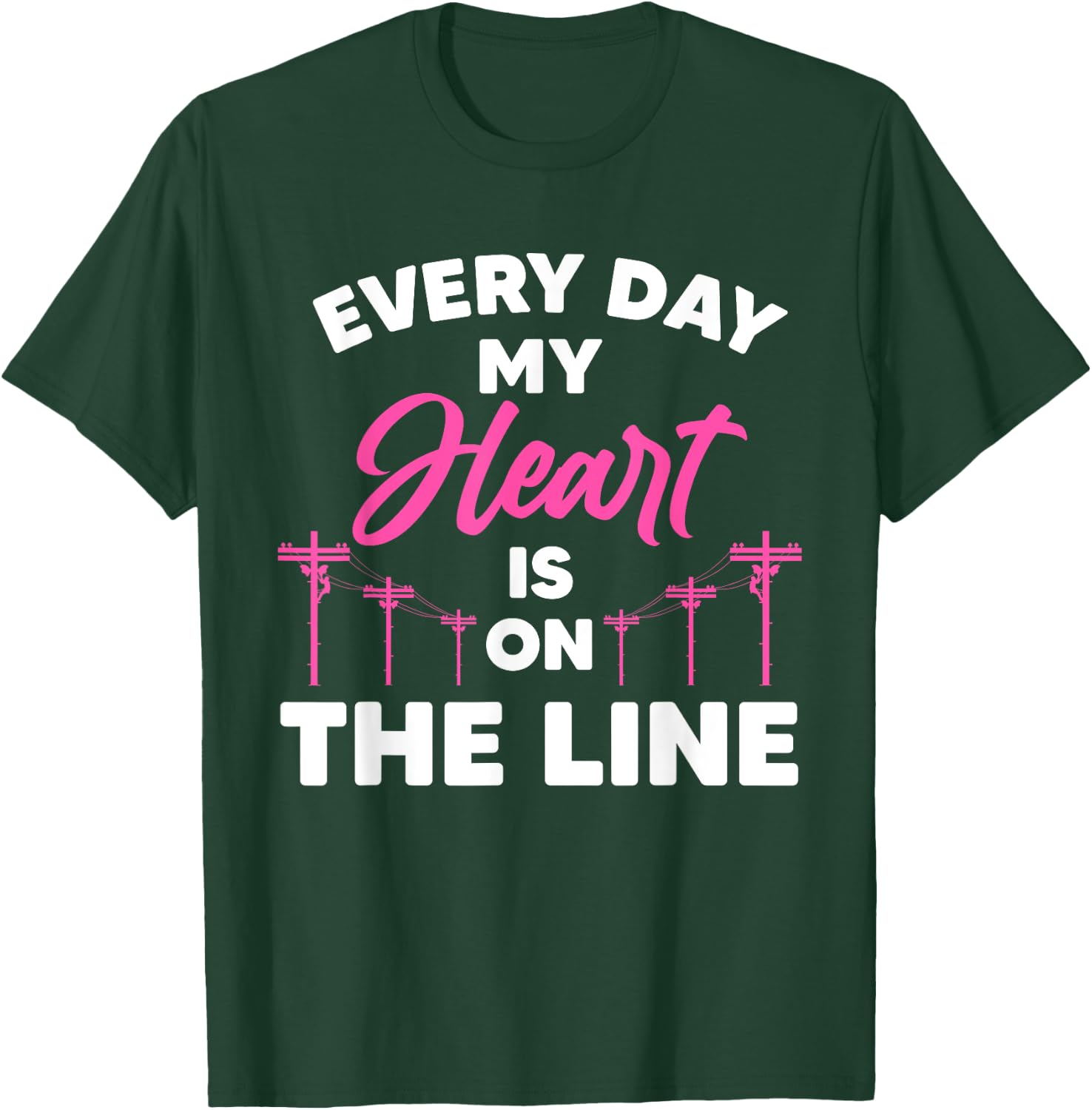 Funny Lineman Wife Girlfriend Design For Lineman Lover Women T-Shirt - T-Shirt | Forest