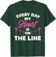 Funny Lineman Wife Girlfriend Design For Lineman Lover Women T-Shirt - T-Shirt | Forest
