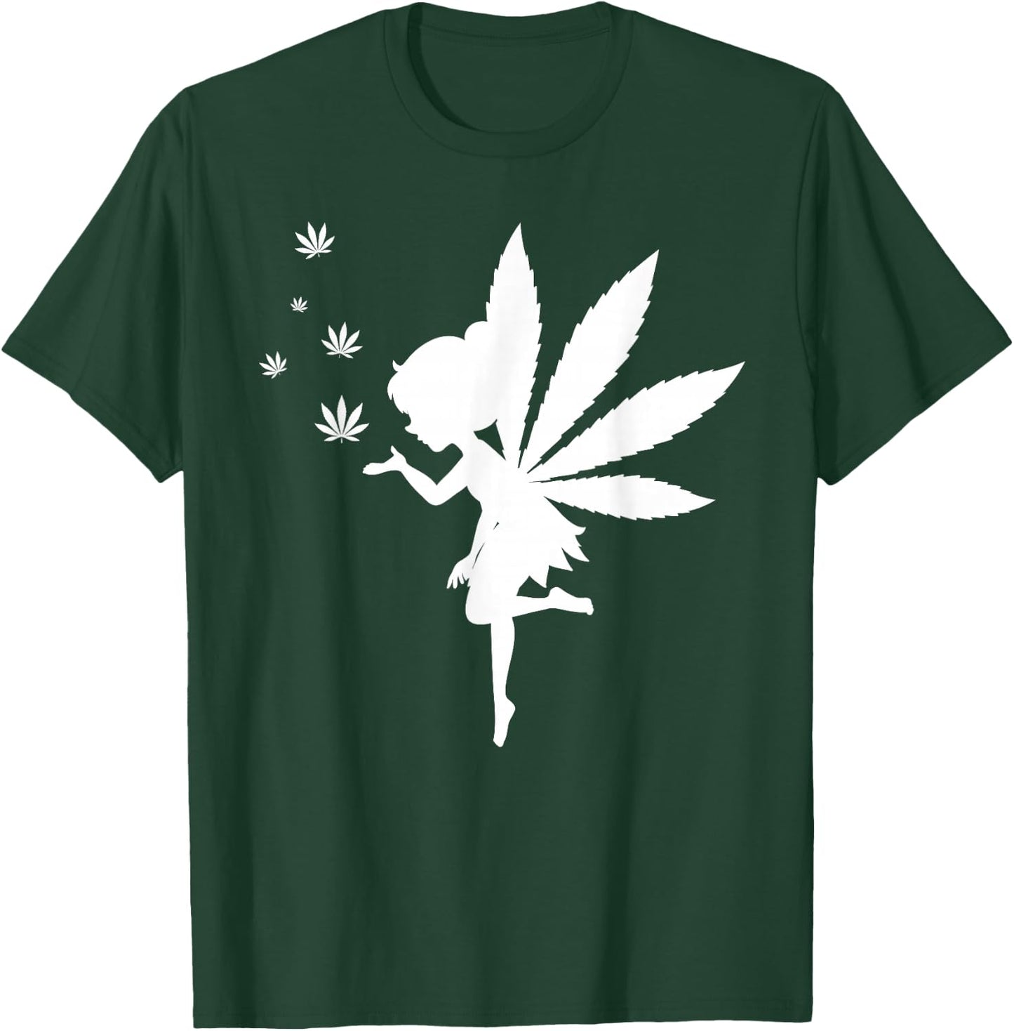 Weed Fairy Marijuana Fantasy Leaf Stoner Pot Smoker Cannabis T-Shirt - T-Shirt | Forest