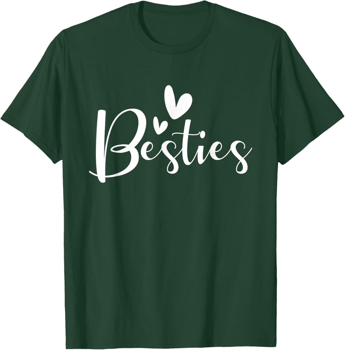 Besties - Crew Heart Matching Friends Friendship Best Friend T-Shirt - T-Shirt | Forest