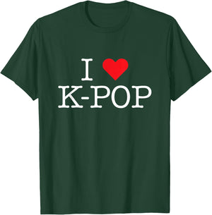 I Love Kpop Heart Cute South Korean Music Korea Lover T-Shirt - T-Shirt | Forest