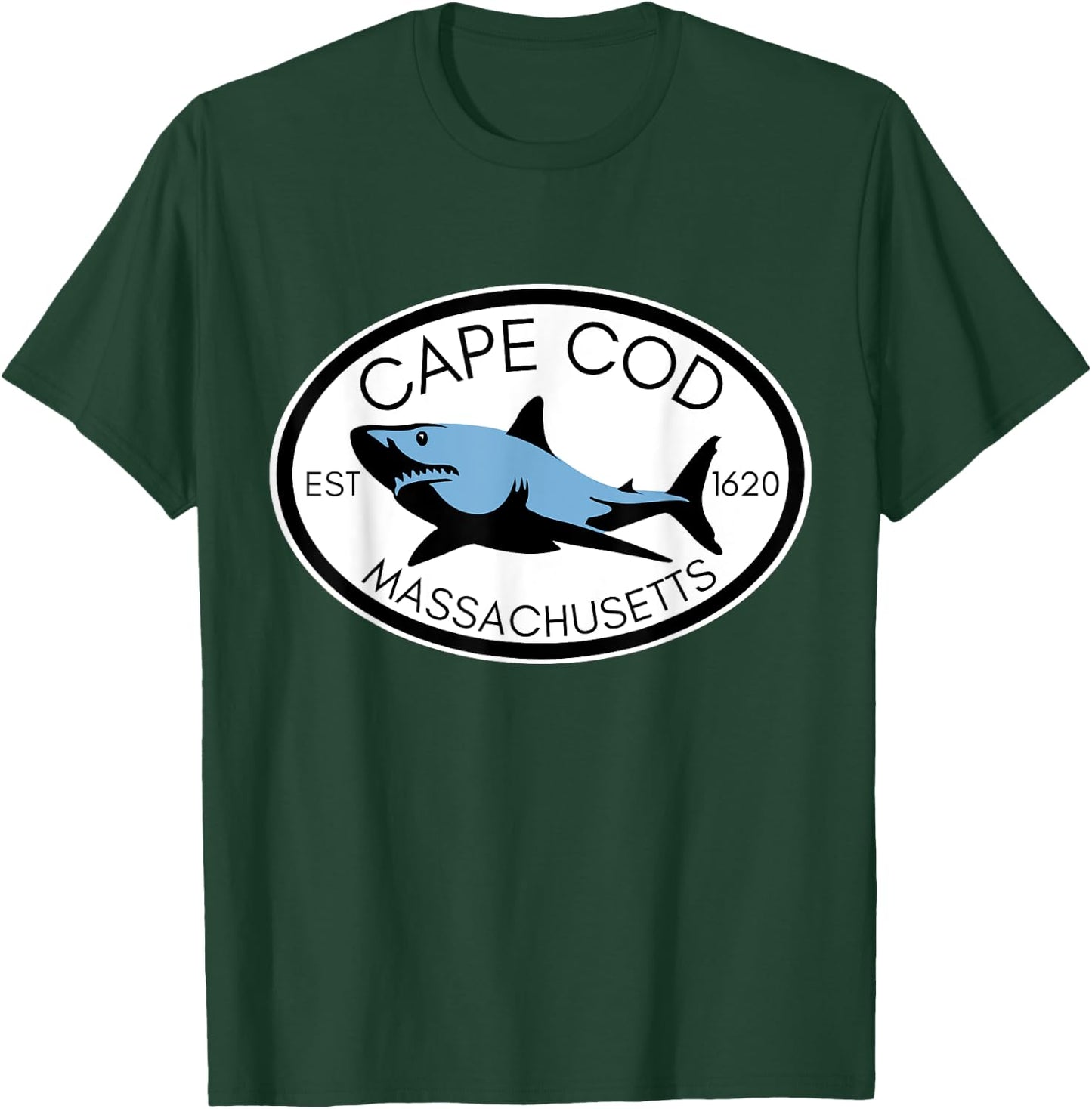 Cape Cod Massachusetts Fishing Shark Fish Beach Boating T-Shirt - T-Shirt | Forest